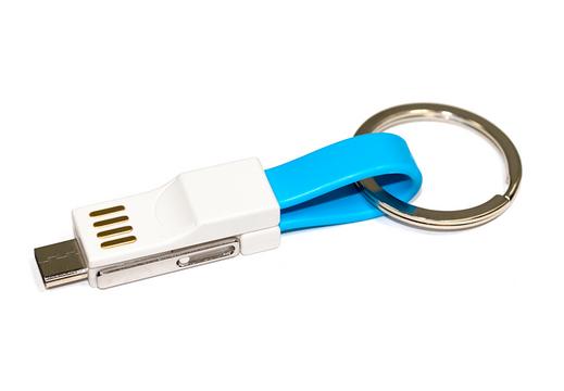 USB брелок зарядка синий