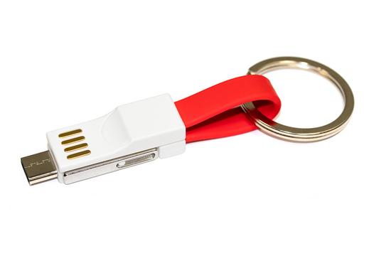 USB брелок зарядка красный